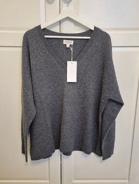 Hudson North NWT Charcoal Wool V-neck Sweater Size 1X